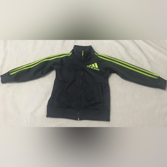 Adidas 24 months kids zip up jacket grey/green - Picture 2 of 5